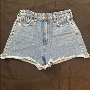 Billabong x Wrangler collab Blue Frayed Hem Denim Jean Shorts